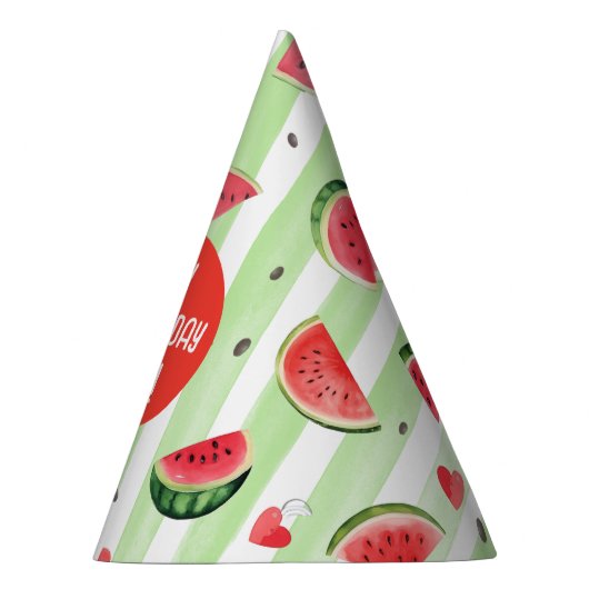 Een in een meloen, Zomer Fruit Meisje Verjaardag Feesthoedjes (Rechts)