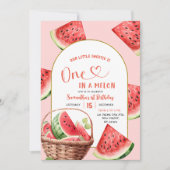 Een in een meloen zomer watermeloen eerste verjaar kaart (Voorkant)