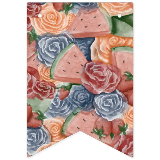 Een in een meloen - Zomervibes Verjaardag Vlaggetjes (Eerste vlag)