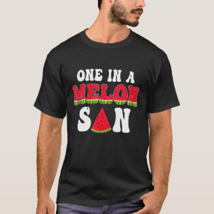 Een in een meloen zoon watermeloen dag zomer match t-shirt