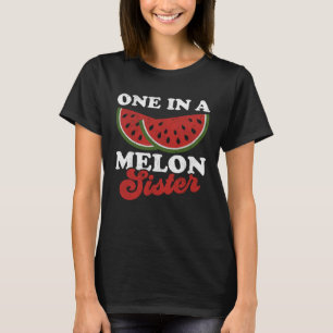 Een in een meloen zusje watermeloen zomer retro cu t-shirt