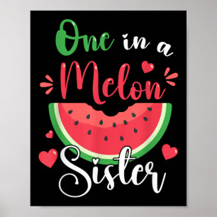 Een in een meloen zusje Zomer Verjaardagsfeestje M Poster