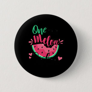 Een in een meloen zusje Zomer Verjaardagsfeestje M Ronde Button 5,7 Cm