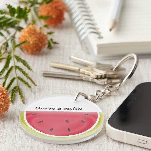 Een in een meloenswatermeloensap sleutelhanger (Voorkant Rechts)