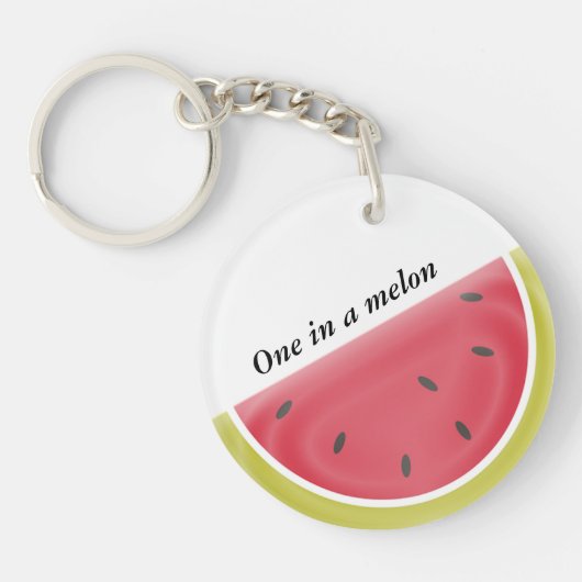 Een in een meloenswatermeloensap sleutelhanger (Voorkant)