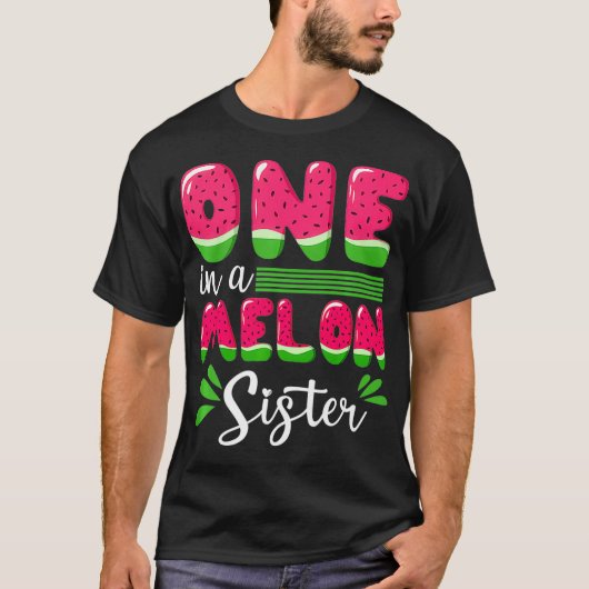 Een in een meloenszuster Love Watermelon Summer Fr T-shirt (Voorkant)