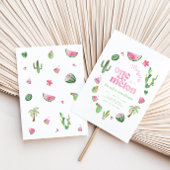 Eén in een Melon 1e Birthday-uitnodiging Kaart