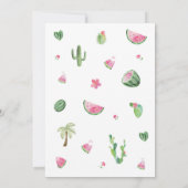 Eén in een Melon 1e Birthday-uitnodiging Kaart (Achterkant)