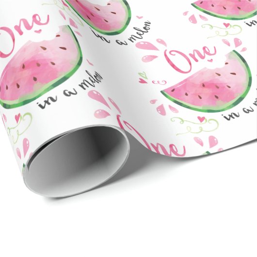 Eén in een Melon 1e verjaardag Cadeaupapier (Rol Hoek)