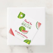 Eén in een Melon 1e verjaardag Dank je wel Bedankjes Labels (In situ)