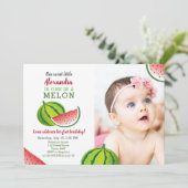 Eén in een Melon 1e verjaardag Kaart (Staand voorkant)