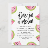 Eén in een Melon 1e verjaardag Kaart (Voorkant)