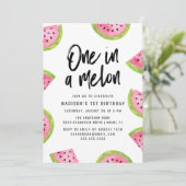 Eén in een Melon 1e verjaardag Kaart (Staand voorkant)