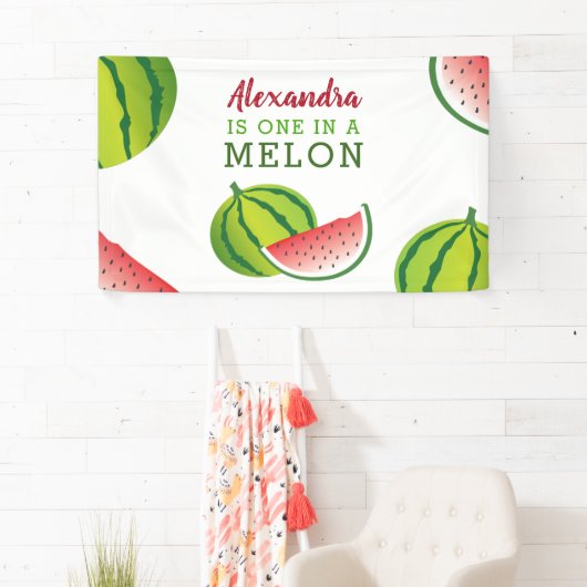 Eén in een Melon 1e verjaardag Spandoek (Insitu)