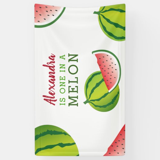Eén in een Melon 1e verjaardag Spandoek (Verticaal)
