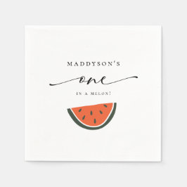 Eén in een Melon 1st Birthday Party Napkins Servet