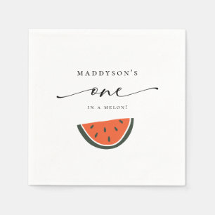 Eén in een Melon 1st Birthday Party Napkins Servet