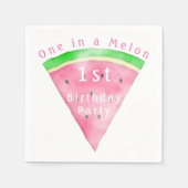 Eén in een Melon 1st Birthday Watermelon Servet (Voorkant)