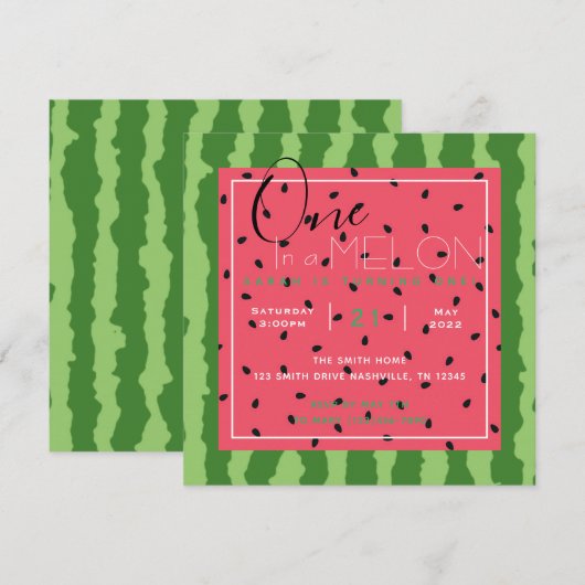 Eén in een Melon Birthday Kaart (Voorkant / Achterkant)