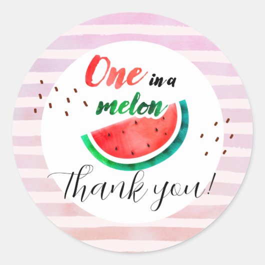 Eén in een Melon Birthday Ronde Sticker (Voorkant)