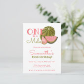 Eén in een Melon Birthday-thema Watermeloen  Briefkaart (Staand voorkant)
