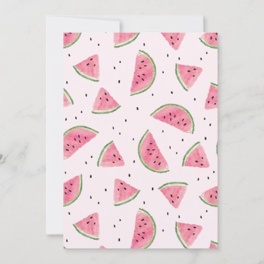 Eén in een Melon Birthday-uitnodiging Kaart (Achterkant)