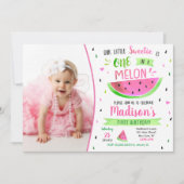 Eén in een Melon Birthday-uitnodiging Kaart (Voorkant)