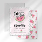 Eén in een Melon Birthday-uitnodiging Kaart
