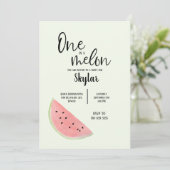 Eén in een Melon Birthday Uitnodiging voor Meisje  (Staand voorkant)
