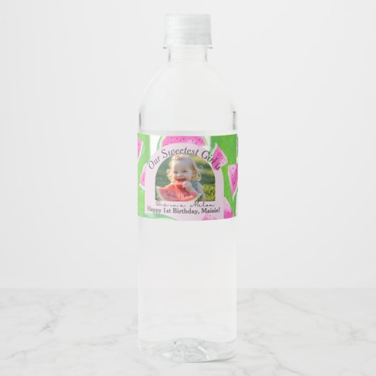 Eén in een Melon Birthday Waterfles Etiket (Voorkant)