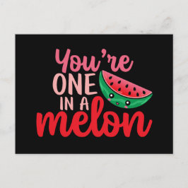 Een in een Melon Cute Love Pun Funny Valentijnsdag Briefkaart