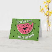 Eén in een Melon Cute Watermelon Green Birthday Kaart (Gele Bloem)