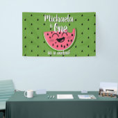 Eén in een Melon Cute Watermelon Green Birthday Spandoek (Beurs)