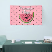 Eén in een Melon Cute Watermelon Pink Birthday Spandoek (Beurs)