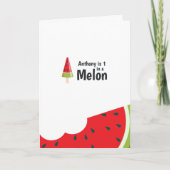 Een in een Melon First Birthday Greep Kaart (Voorkant)