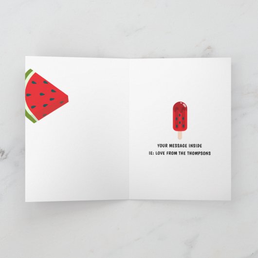 Een in een Melon First Birthday Greep Kaart (Binnen)