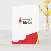 Een in een Melon First Birthday Greep Kaart (Gele Bloem)