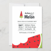 Een in een Melon First Birthday Party Magnetische Uitnodiging (Voorkant)
