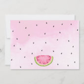 Eén in een Melon First Birthday Uitnodiging (Achterkant)