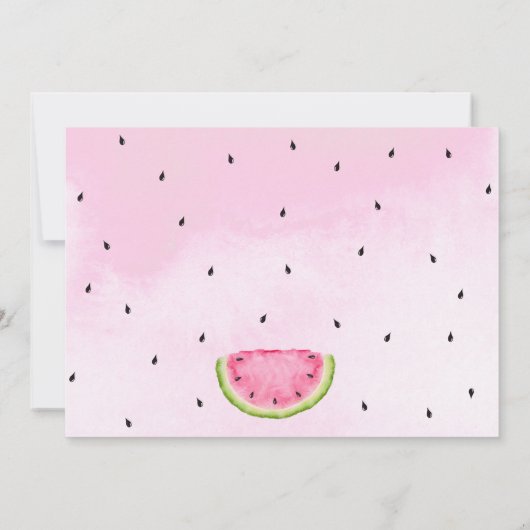 Eén in een Melon First Birthday Uitnodiging (Achterkant)