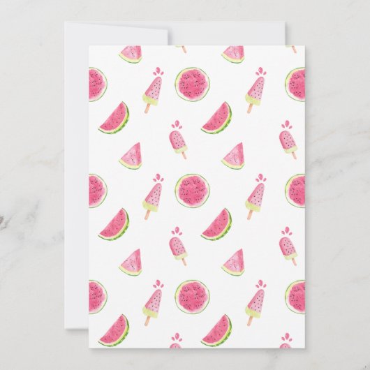 Eén in een Melon First Birthday Uitnodiging (Achterkant)