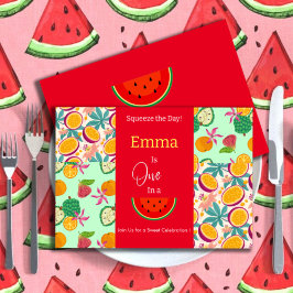 Eén in een Melon First Birthday Uitnodiging