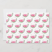 Eén in een Melon First Birthday Watermelon Foto Kaart (Achterkant)