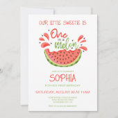 Eén in een Melon First Birthday Watermelon Kaart (Voorkant)