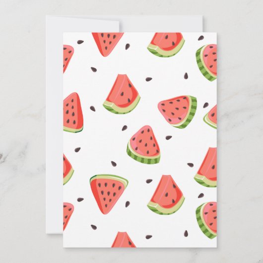 Eén in een Melon First Birthday Watermelon Kaart (Achterkant)