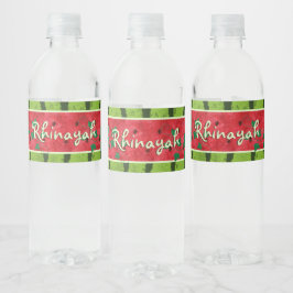 EÉN in een Melon First Birthday Watermelon Waterfles Etiket