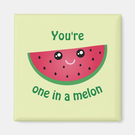 Een in een Melon Funny Cute Kawaii Watermeloen Magneet (Voorkant)