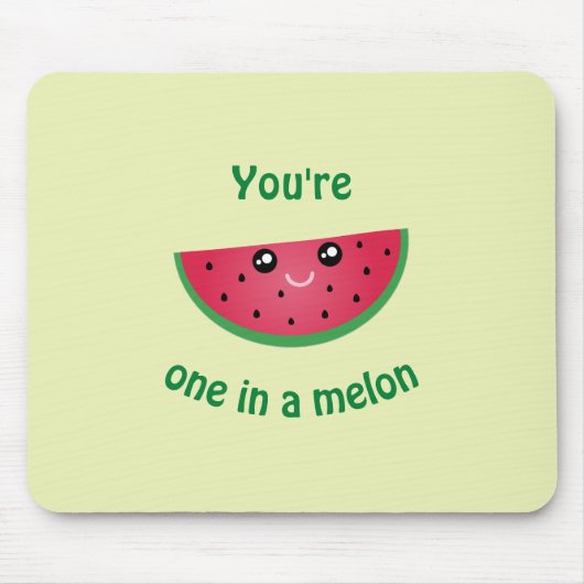 Een in een Melon Funny Cute Kawaii Watermeloen Muismat (Voorkant)