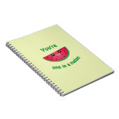 Een in een Melon Funny Cute Kawaii Watermeloen Notitieboek (Rechterzijde)