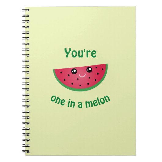 Een in een Melon Funny Cute Kawaii Watermeloen Notitieboek (Voorkant)